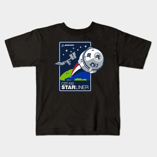 Nasa Boeing CST-100 Starliner Logo Kids T-Shirt by FaelynArt